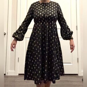 SHEIN Black Dress with Gold Dots